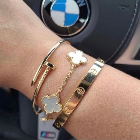 NEW Stainless Steel Screw Cuff Bangle Love Bracelet with Screwdriver in Gold - Picture 12 of 14